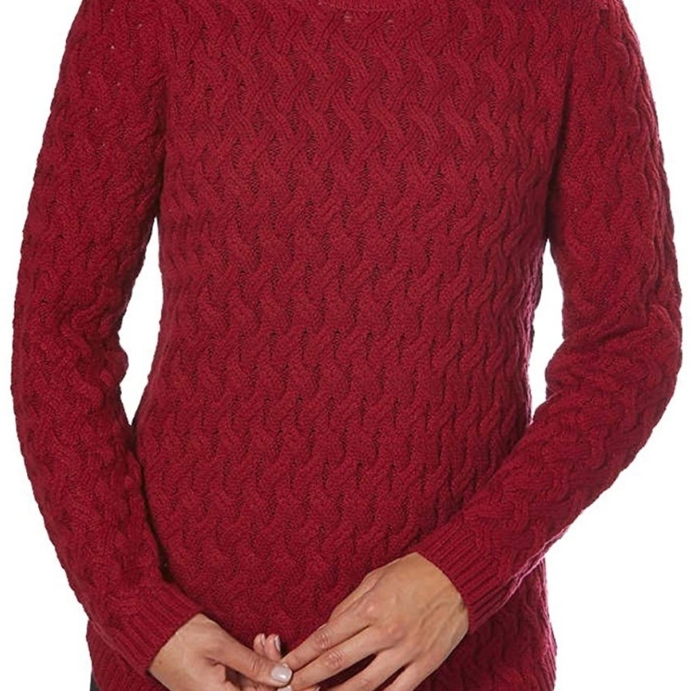 Jeanne Pierre Sweater Red Crew Neck Medium